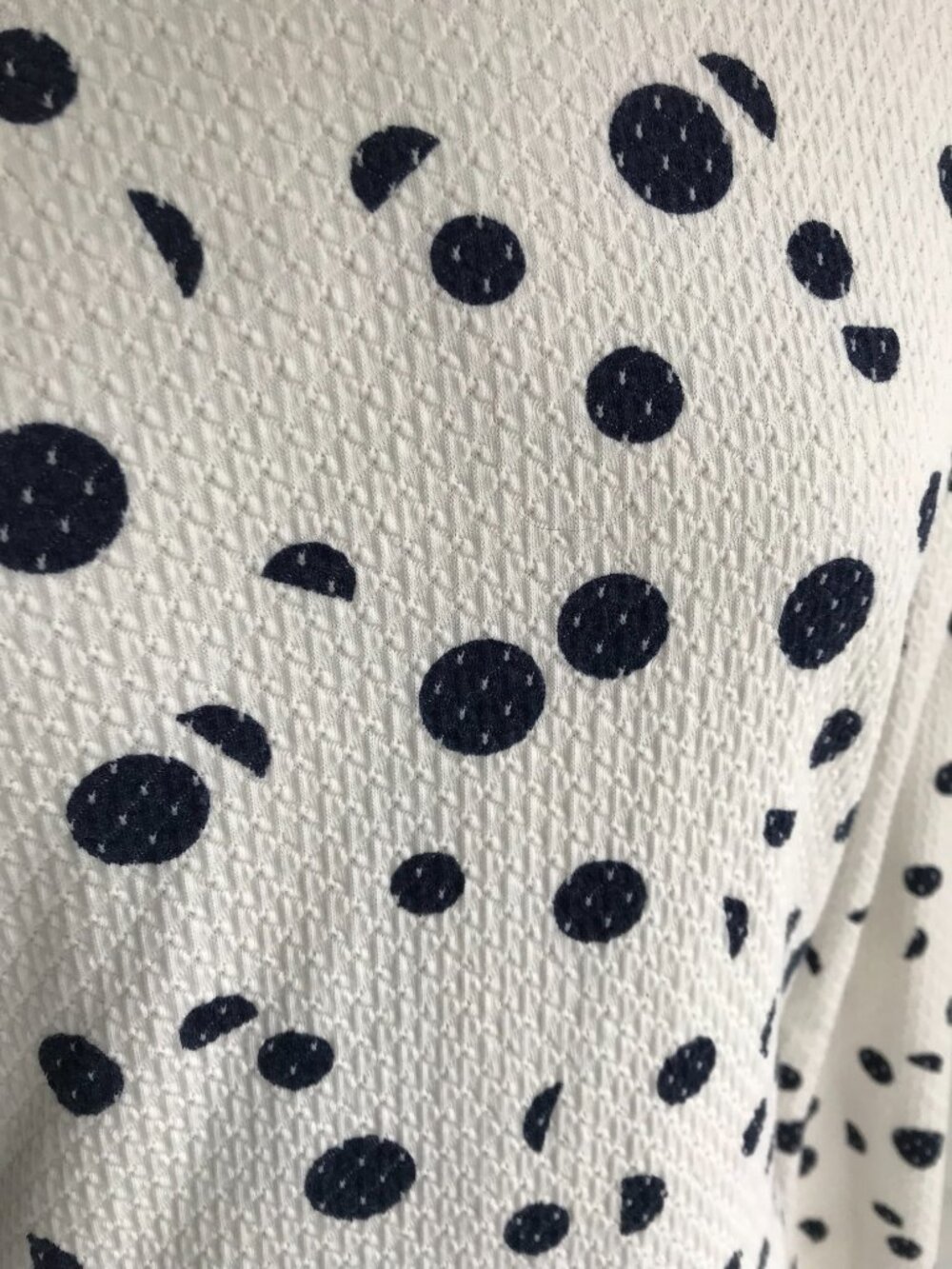 Michael Kors Creamy White Knit Dress w Polka Dots, Damaged Label, Size XL - Picture 4 of 11